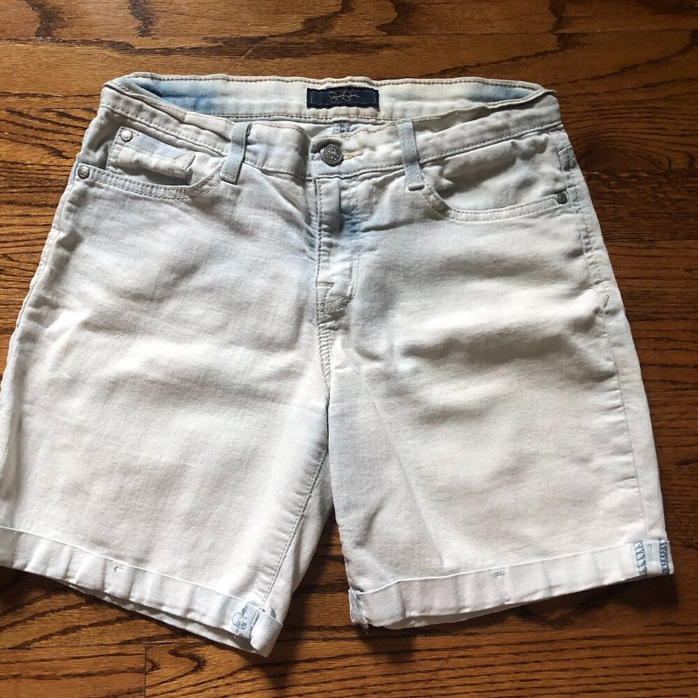 White wash denim shorts